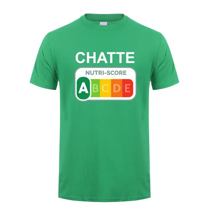 T-shirt drôle Nutri-Score A Chatte Cat Lover pour hommes, t-shirts graphiques en coton, hauts d'été 