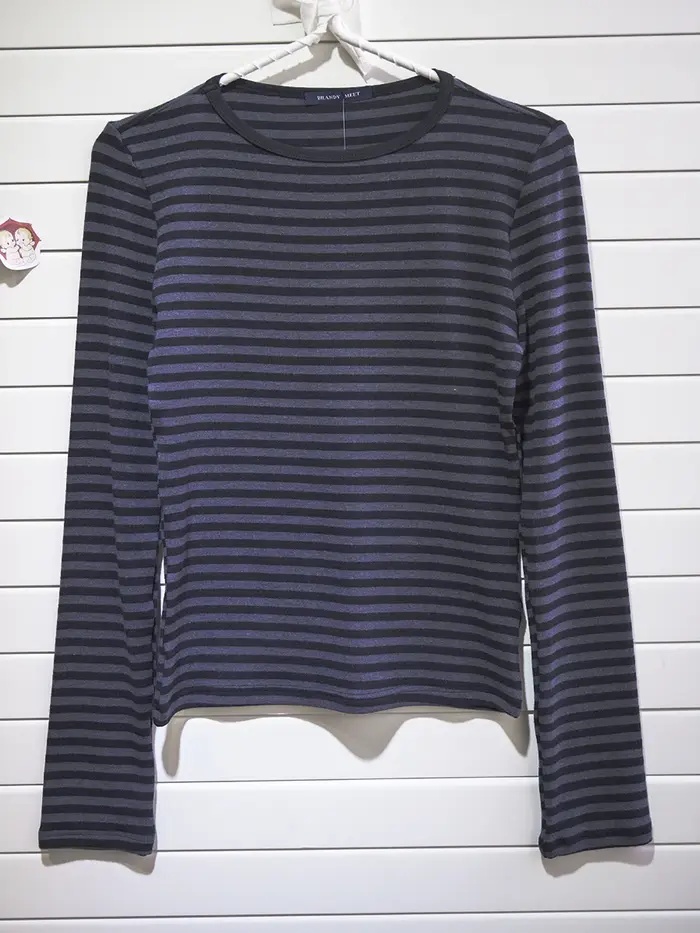 T-shirt rayé à manches longues pour femme, nouvelle collection printemps Y2K, col rond, en coton, co