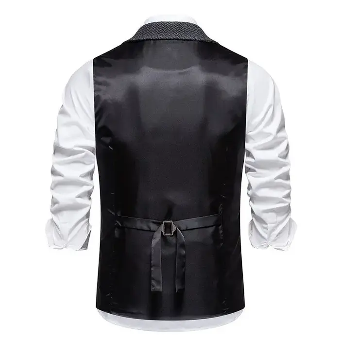 Gilet rétro britannique à revers café pour hommes