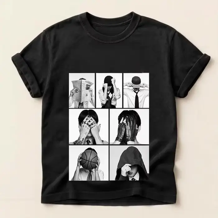 T-shirt Kpop Coréen avec motifs graphiques de groupe de garçons, été 2026, 100% coton, unisexe, haut