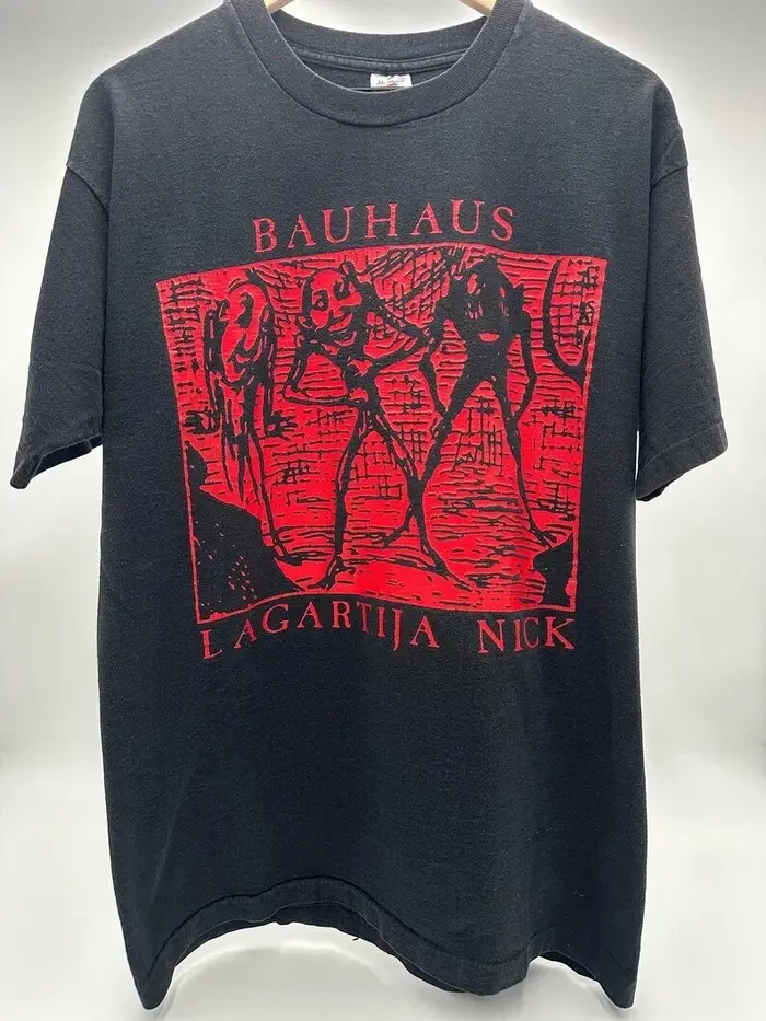T-shirt à manches courtes Bauhaus Lagartija Nick noir, t-shirt graphique Harajuku, 1990
