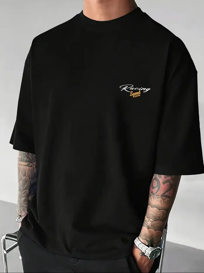 T-shirt pour homme en coton 100% premium avec motif de voiture de course inspiré du JDM