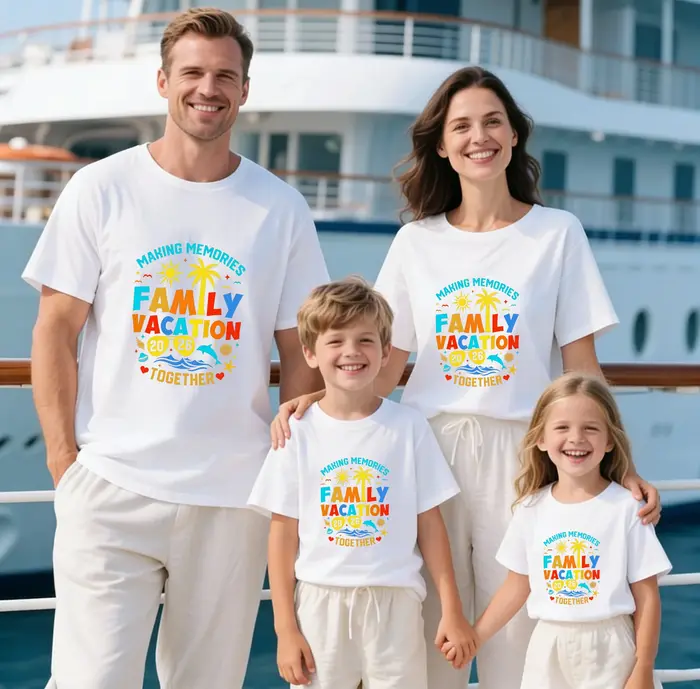 T-shirt Vacances en Famille 2026, T-shirt Vacances pour Créer des Souvenirs Ensemble, T-shirt pour S