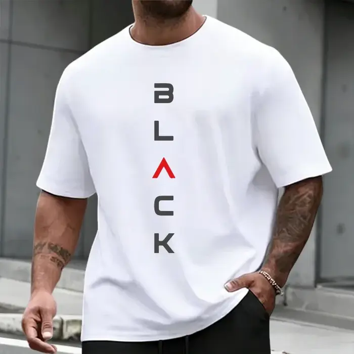 Ensemble T-shirt et short imprimé lettres noires pour homme – Tenue décontractée sportive d'été à ma