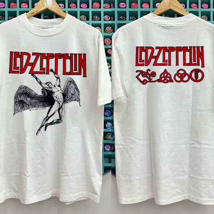 T-shirt à manches courtes Led Zeppelin Rock Band 2026
