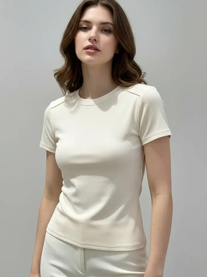 T-shirt blanc d'été 2026 pour femme, en coton, à manches courtes, tendance, polyvalent, ample, style