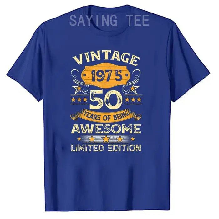 Vintage 1975 Cool 50 ans Bday hommes femmes 50th anniversaire T-Shirt né en 1975 disant génial