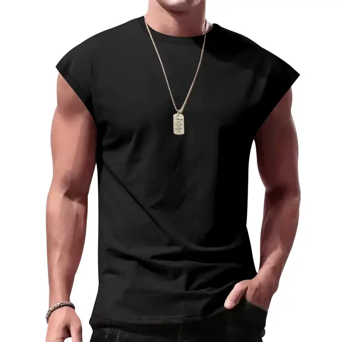 T-shirt homme 2026 décontracté sans manches été sportswear ample couleur unie gilet de base sans