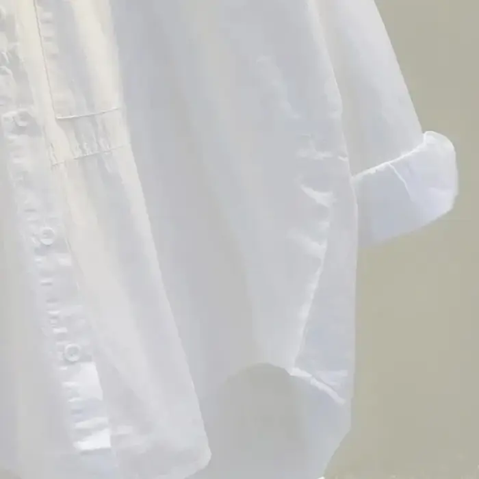 Chemisier blanc à manches longues pour femme