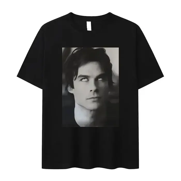 Damon Salvatore Ian Somerhalder émission de télévision T-shirt pour femmes été hauts t-shirts col ro