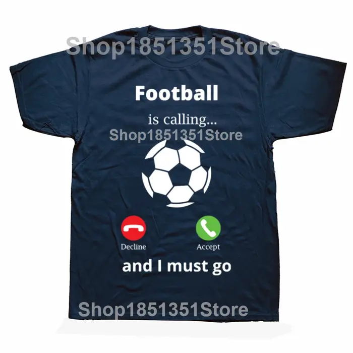 T-shirts graphiques classiques « Funny Football Is Calling » pour hommes et femmes, t-shirt décontracté tendance, 100% coton, coupe ample et oversize