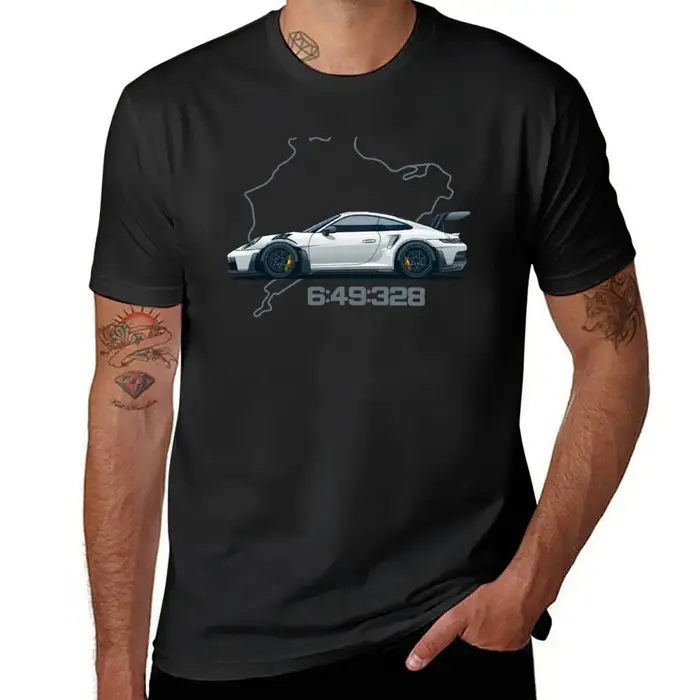 2025 nouveau modèle 992 GT3 RS Nordschleife T-Shirt plaine animal imprimé hommes vintage t-shirts