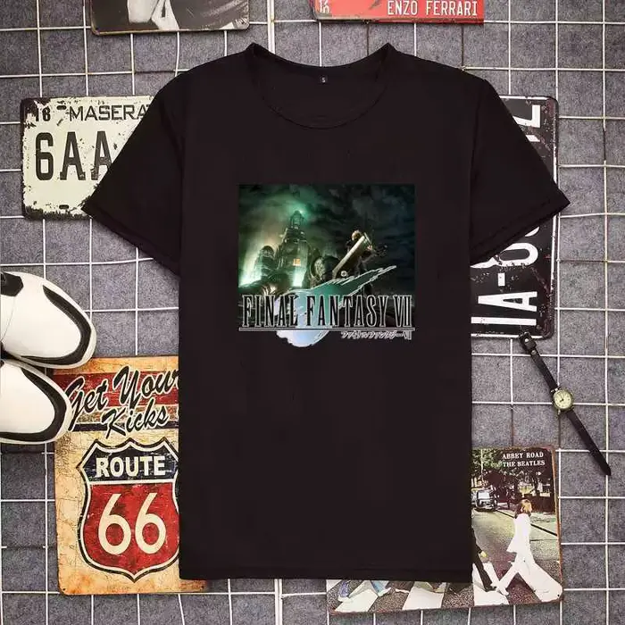 Hommes T-Shirts fils d'avalanche Final Fantasy classique t-shirt à manches courtes FF7 jeu vidéo Strife Shinra soldat