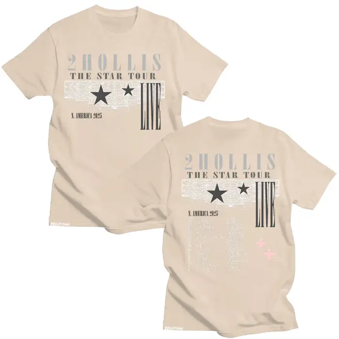 2Hollis The Star Tour 2025 T-shirt coton à manches courtes femmes hommes mode