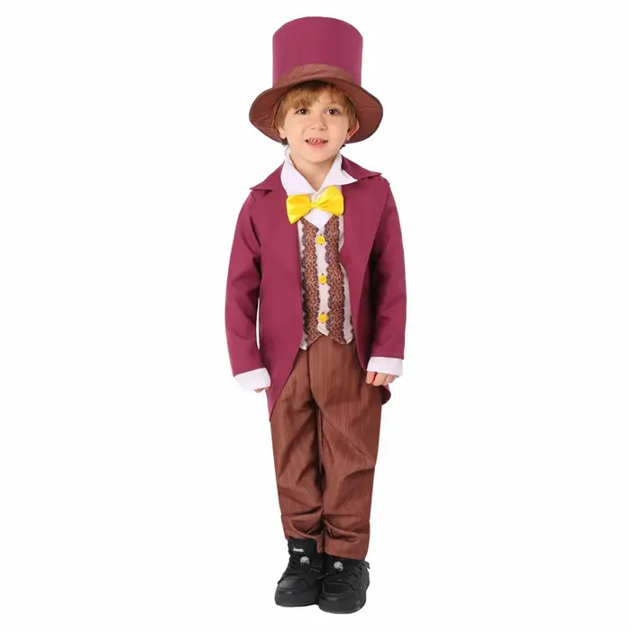 Film d'Halloween rouge Charlie et la usine de chocolat Charlie Boy Costume de jeu de rôle Costume de