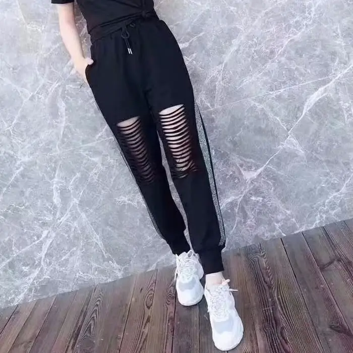 FJFor-Pantalon de jogging à rayures pour femme
