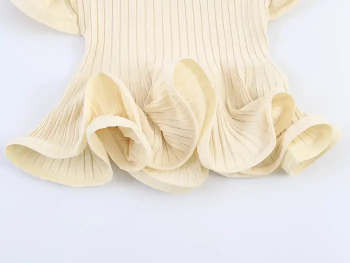 Willshela – débardeur plissé à volants kaki pour femmes