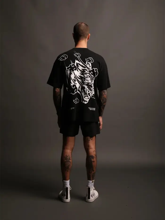 DARC SPORT T-shirt ample à manches courtes en coton imprimé pour hommes et femmes