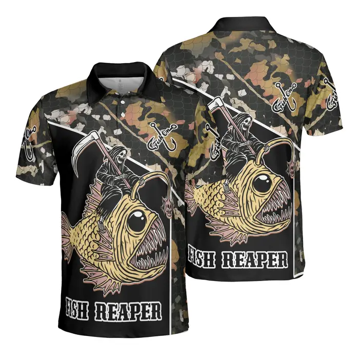Nouveau T-shirt Polo de Pêche à la Carpe Personnalisé pour Hommes