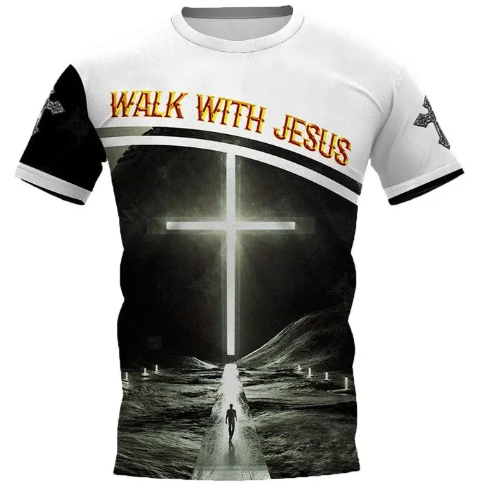 T-shirt graphique chrétien de Jésus pour hommes et femmes, vêtements à col rond, t-shirts à manches 