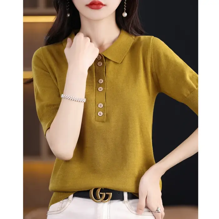 Pull à manches courtes pour femmes