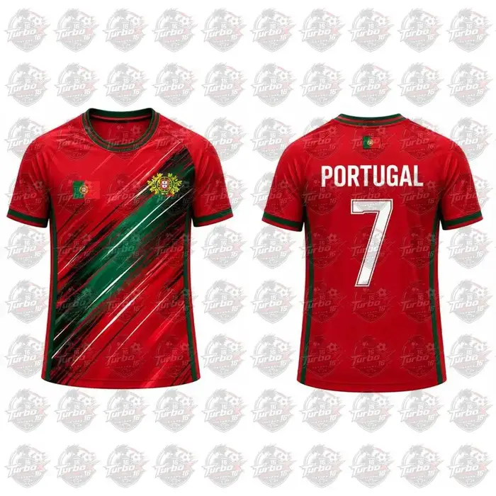 Maillot de football pour homme avec imprimé drapeau du Portugal 2026