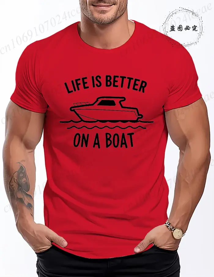 T-shirt « La vie est meilleure sur un bateau » pour femmes et hommes