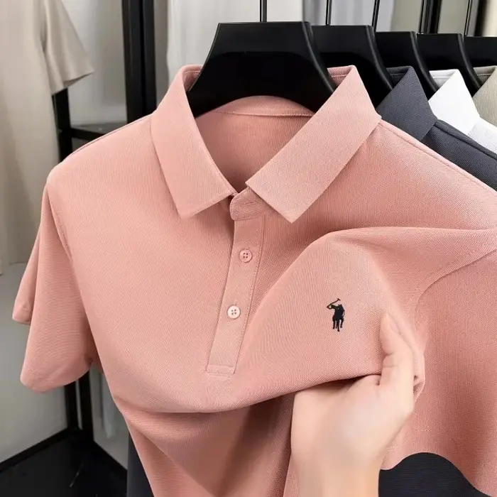 Polo brodé pour homme 2026, haut de gamme, décontracté, sportif, à manches courtes, séchage rapide, 