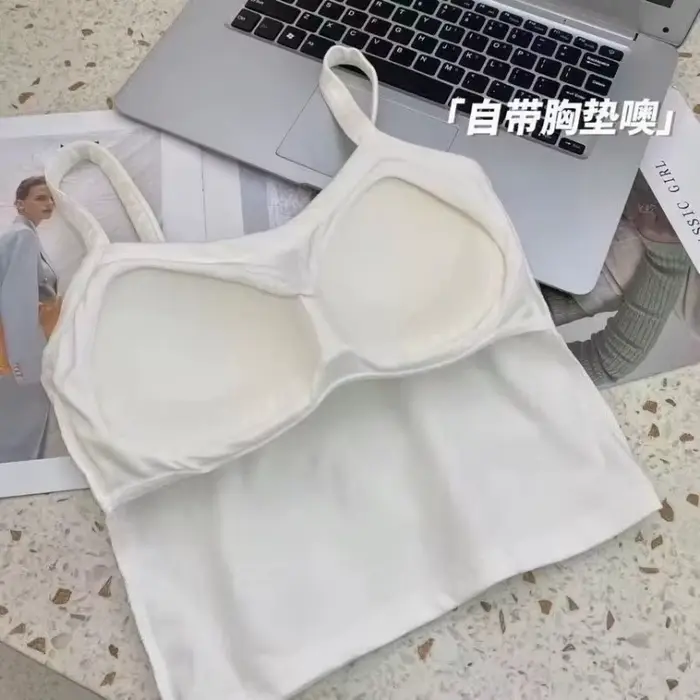 Haut court femmes Sexy hauts sans manche mode femme sous-vêtements dame Camisole fille basique T-shirt gilet Lingerie soutiens-gorge bustiers chaud