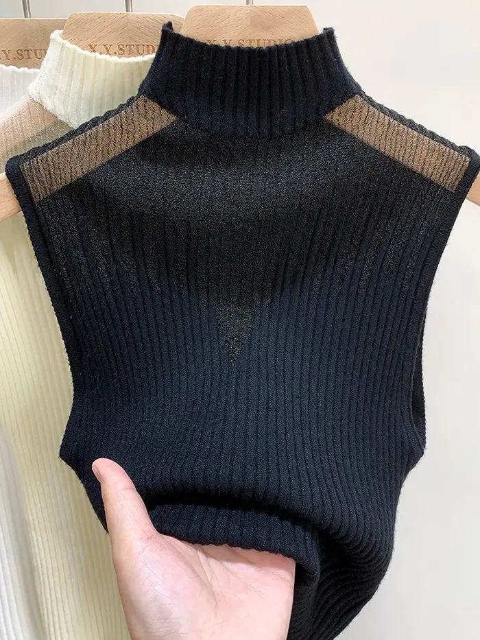 Pull Tube Blanc en Maille Précieuse pour Femme