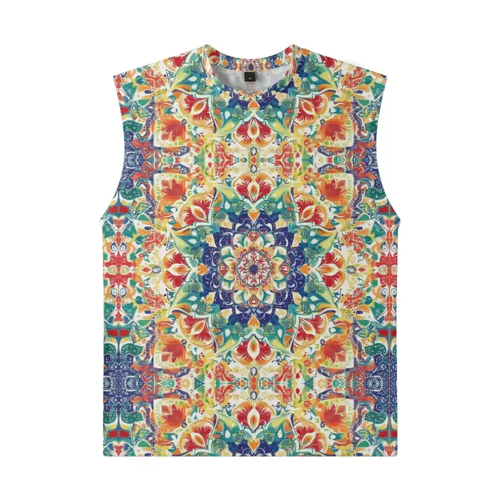 Débardeur géométrique Mandala cosmique pour hommes