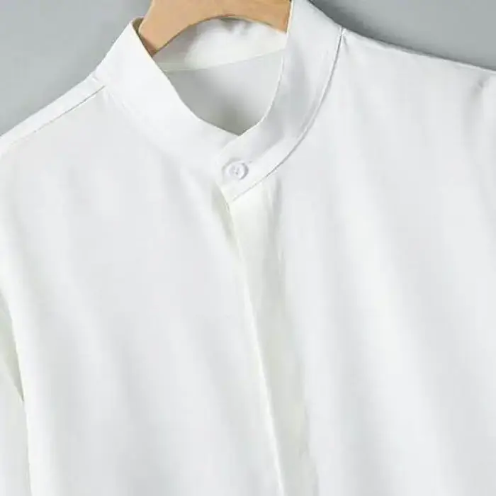 Chemise d'été à manches courtes et col Mandarin pour hommes