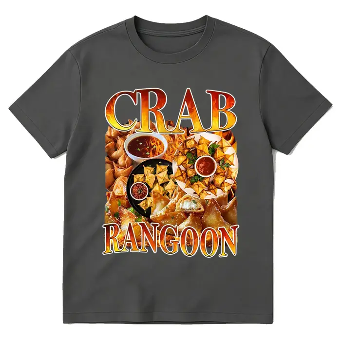 T-shirt vintage Crab Rangoon, style rétro années 90, amuse-gueules amusant, apéritif asiatique, t-shirts graphiques pour hommes et femmes, en coton, à manches courtes