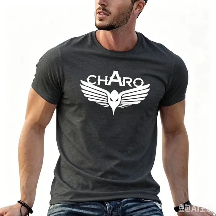 T-shirt unisexe en coton à manches courtes avec logo Charo Niska Wing