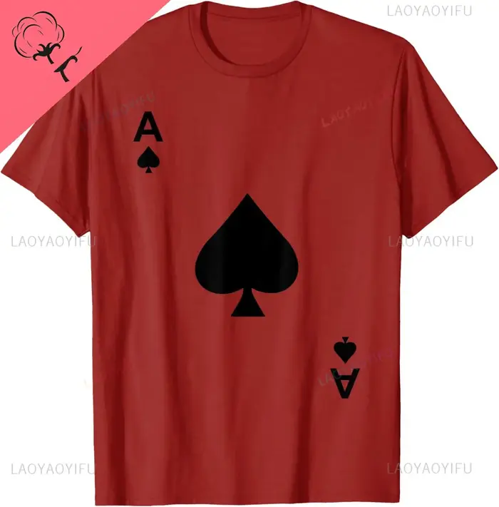 Zanof-T-shirt de cartes de poker Blackjack Spades, graphique imprimé personnalisé, impression à la d