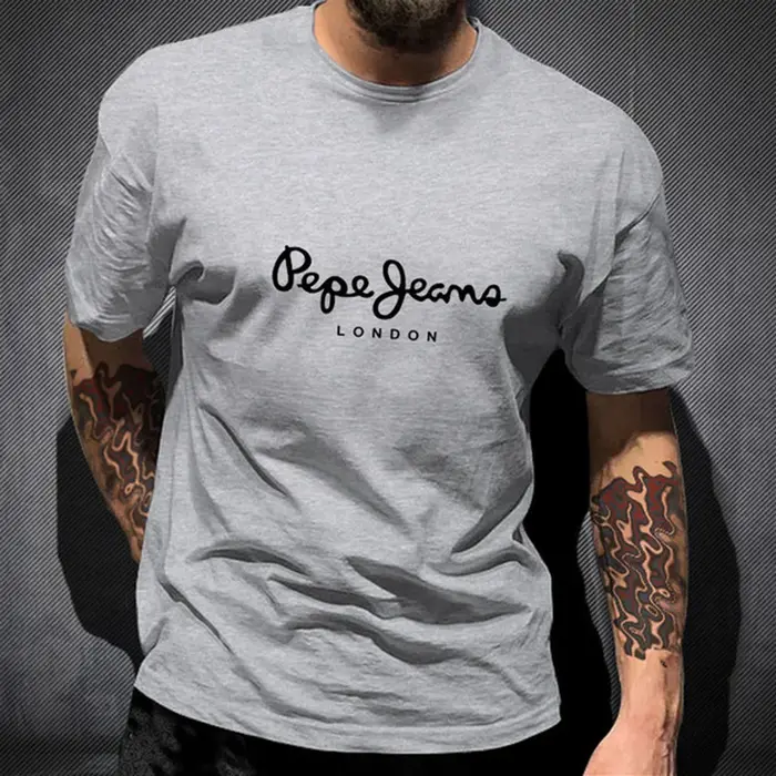 Plus récent Pepe Jeans London Logo t-shirt été hommes à manches courtes mode populaire 100% couvertu