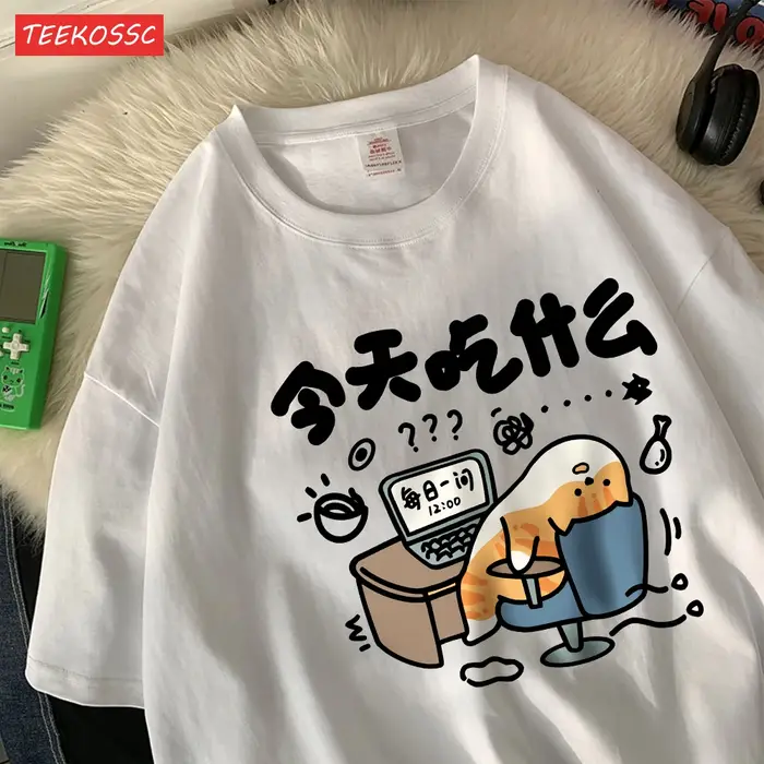 Drôle bande dessinée chat coton femmes T-Shirts dessins animés imprime