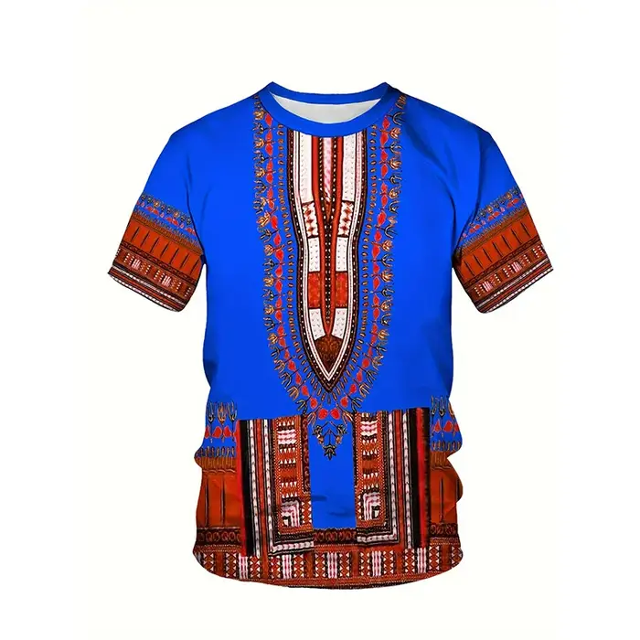 T-shirt à motif ethnique africain pour hommes