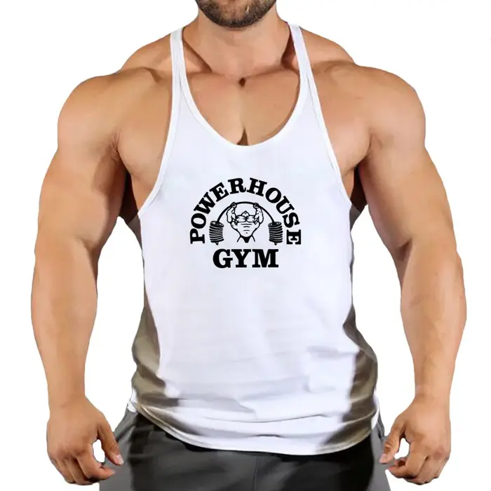 Haut pour Fitness hommes gilet gymnastique homme musculation chemise Stringer gilets sans manches sweat T-shirts