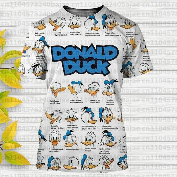 T-shirts Donald Duck Dessin Animé Anime 2026 Impression 3D Streetwear Hommes Femmes Mode Décontractée T-shirt Oversize Hauts Vêtements