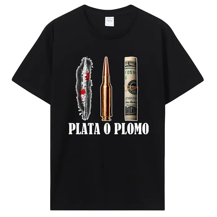 T-shirt pour homme, couleur argent ou plomb, EL Patron