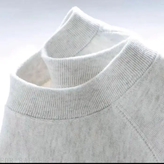 600G/ ㎡ T-shirt à manches longues pour hommes, chemise à bascule avec petit décolleté, ample, pur