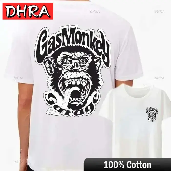 T-shirts en coton pour hommes Gas Monkeys Garage Piston