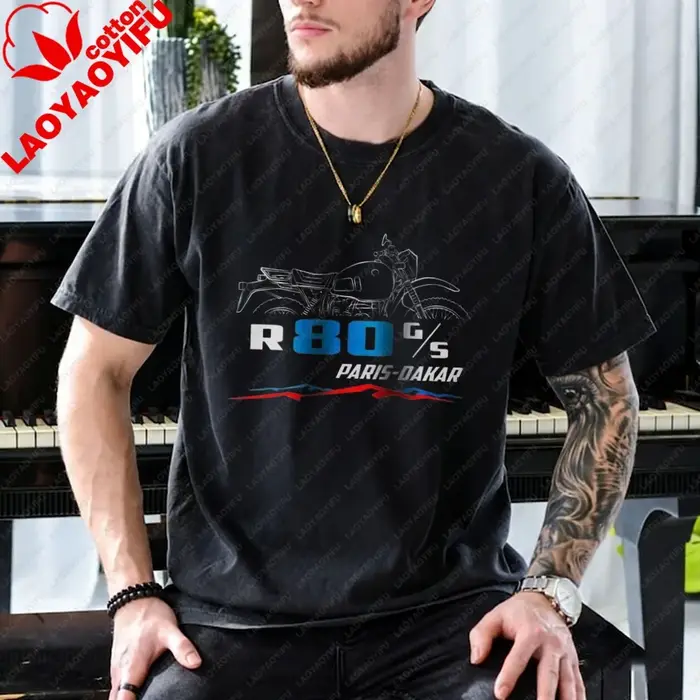 T-shirt de moto pour BMW R80G/S Paris Dakar 1984-1987, t-shirts décontractés d'été à manches courtes