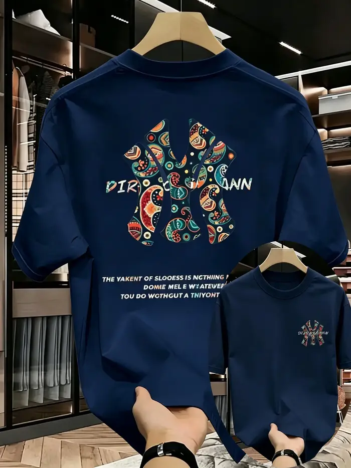 T-shirt imprimé pour homme, été, haute qualité, décontracté, polyvalent, tendance, coupe ample, col 