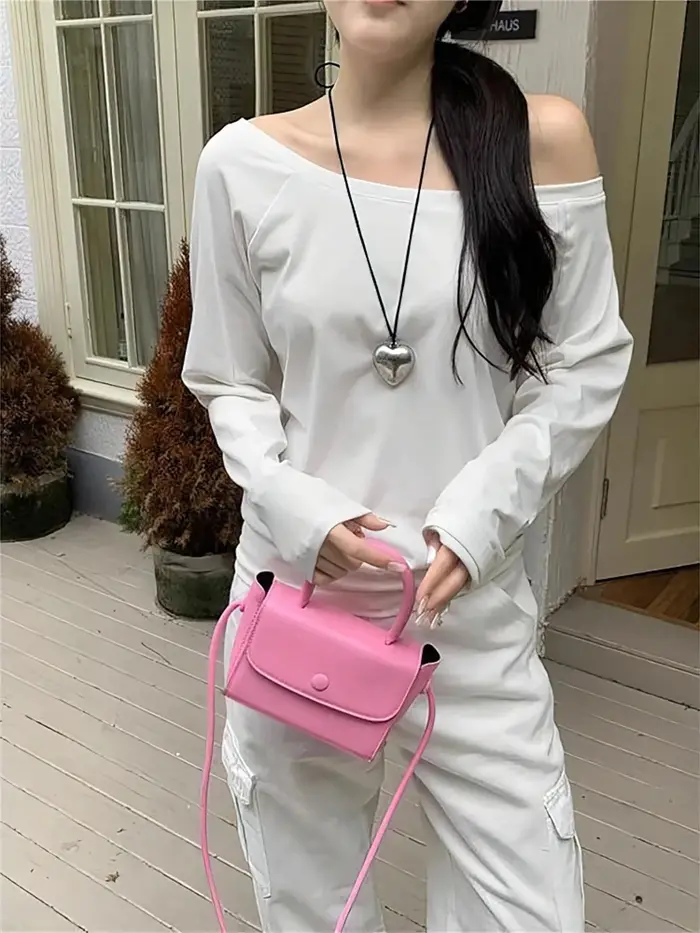 T-shirt oversize à épaules dénudées et manches longues pour femme