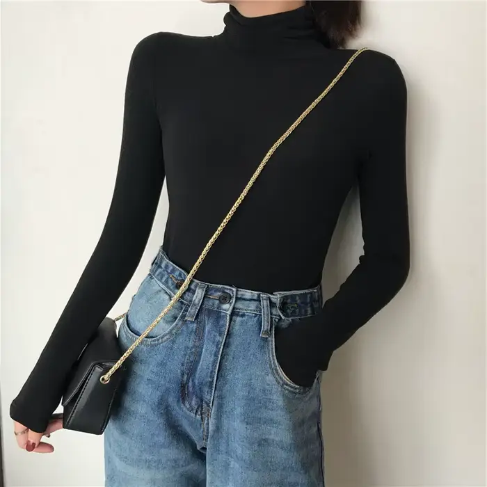 T-shirt à manches longues pour femmes, noir et blanc