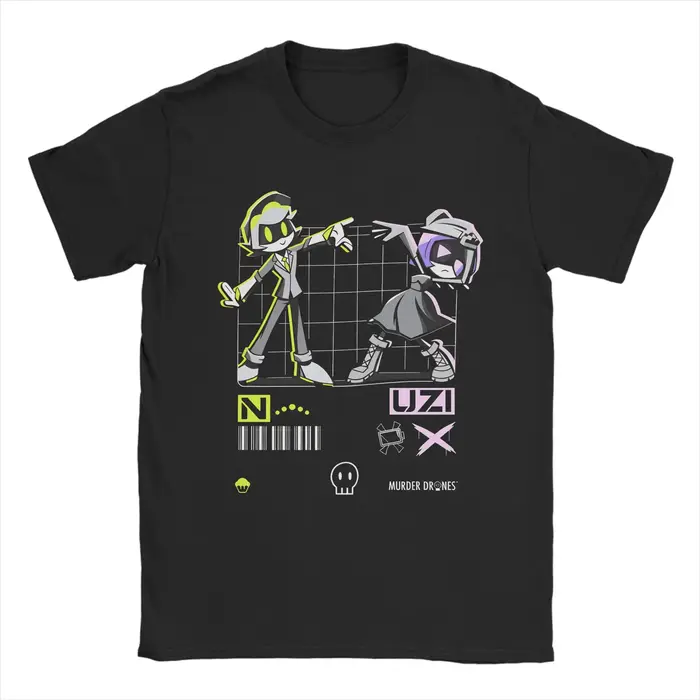 Meurtre Drones Anime t-shirt été à la mode Cool T-Shirts hommes 100% coton col rond vêtements surdimensionnés manches