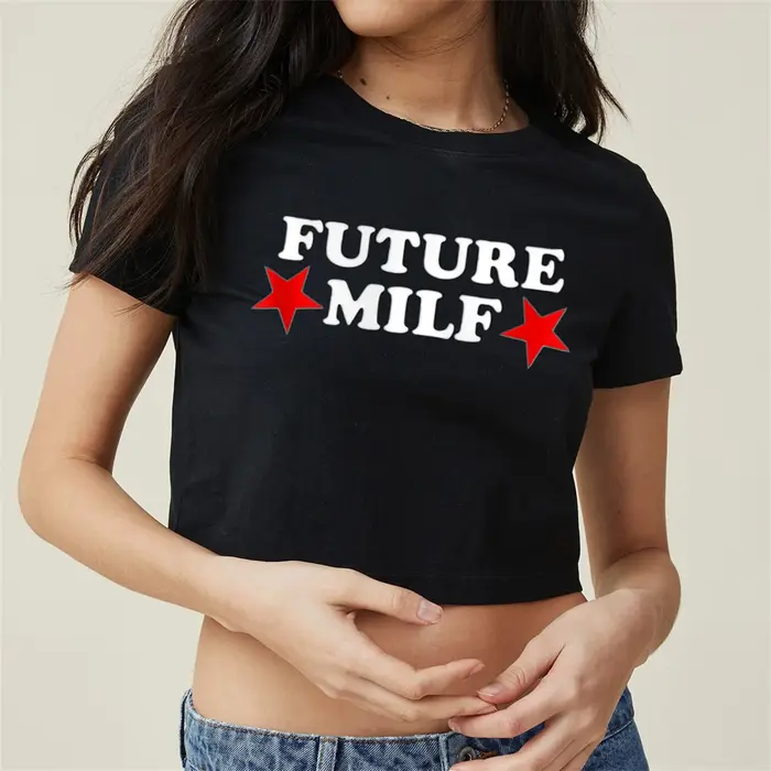 FUTURE MILF-T-shirt court Y2K, mode été, pour bébé