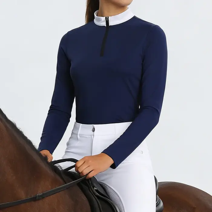 T-shirt à manches longues pour femme, séchage rapide, pour l'entraînement équestre et le sport d'équ
